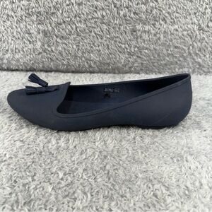 Crocs Iconic Comfort Shoes Women's Blue Slip On Flats With Tassels Size 9